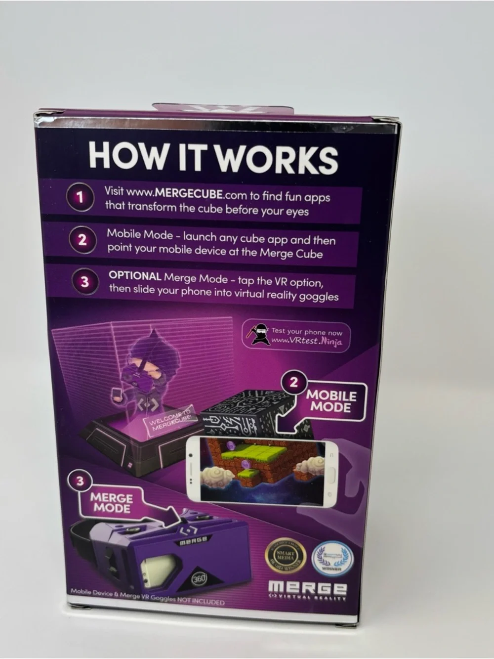Merge Cube Holographic Handheld AR/VR Holograms Use Phone Android & Apple - New